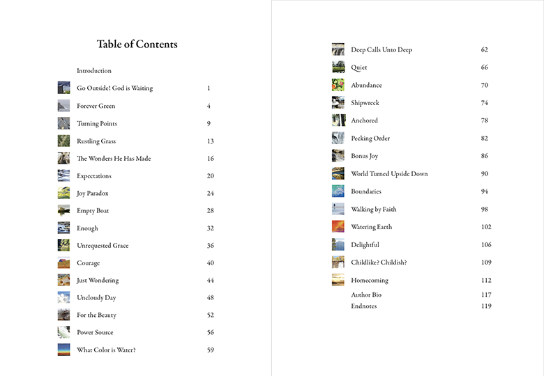 Carol Lawrence's GO OUTSIDE, TOC