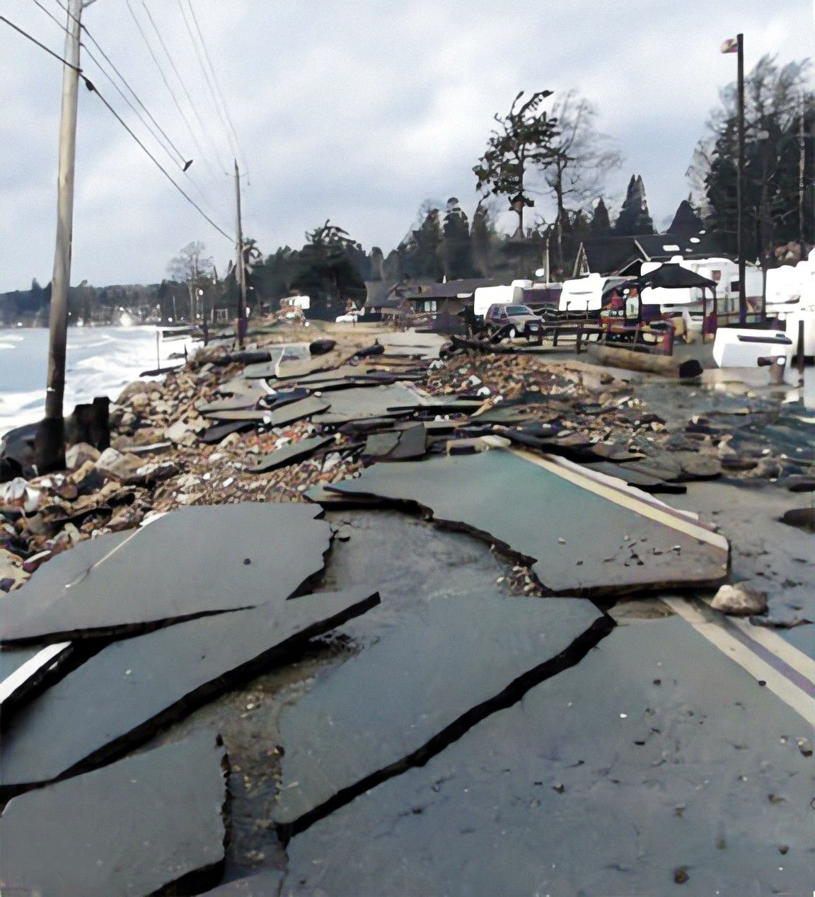 Birch Bay Drive, WA, After Winter Storm