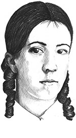 Brenda Wilbee's sketch of Louisa Boren Denny