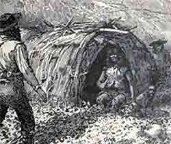 Lone Woman's whale bone hut