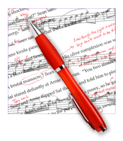 Sheet Music with Red Pen