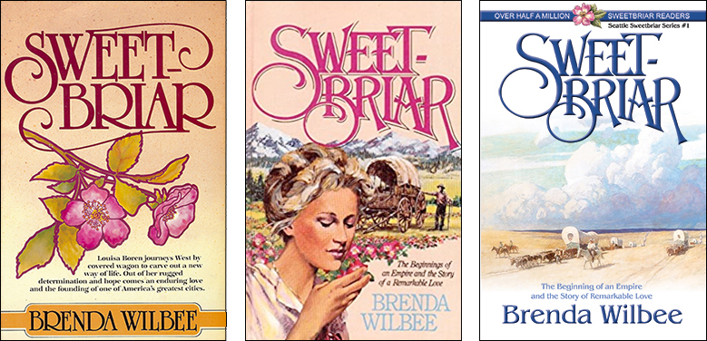 Three versions of Brenda Wilbee's Sweetbriar Covers
